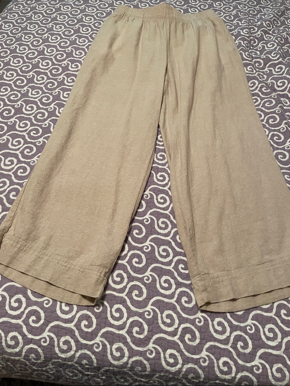 Linen wide leg pants